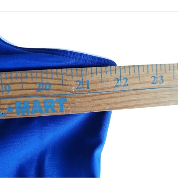 Swim365 One Piece Romper Swimsuit Front Pockets Built In Padded Bra Blue Sz 26W - Picture 9 of 14